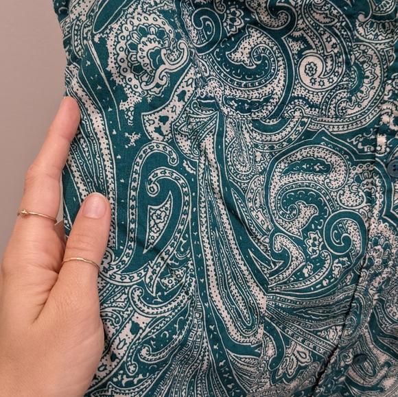 EUC Michael Kors paisley teal blouse - Picture 4 of 7
